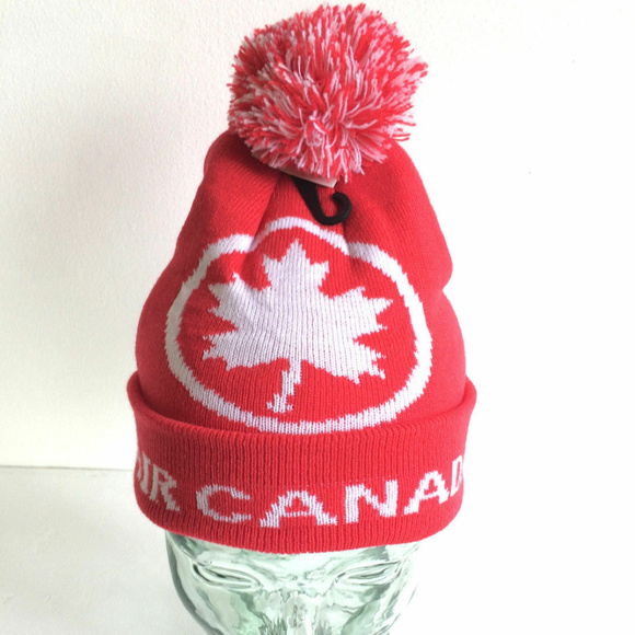 Air Canada Winter Ski Toque Knit Pom Beanie Hat - Picture 1 of 6